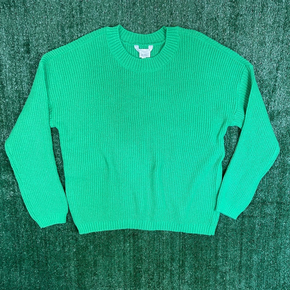 No Boundaries Bright Green Women's Sweater